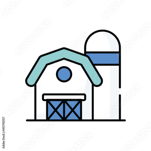 Farmhouse vector icon stock illustration 