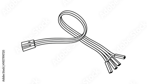 Line art drawing of a computer cable connector