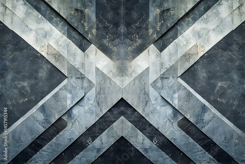 Intricate, symmetrical design of layered stonework.