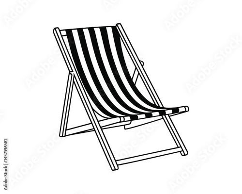 Relax on the beach with this striped deckchair illustration