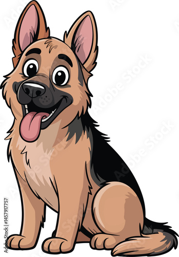 Cute German Shepherd Dog Vector