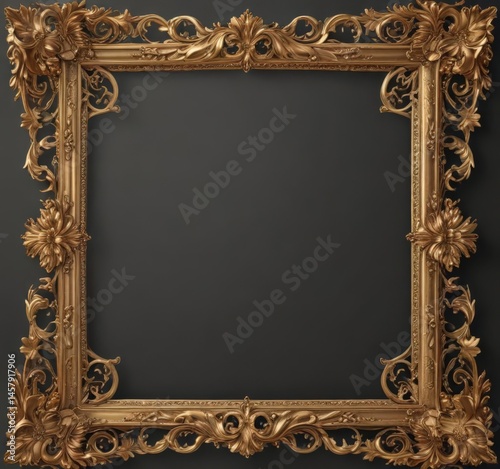 Intricate gold scroll frame, vintage floral details,  border,  floral,  flourish