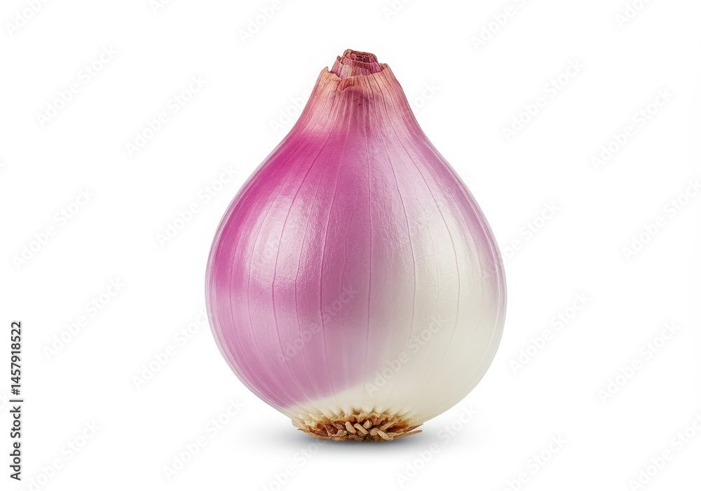 Fototapeta premium Fresh Red Onion Single Vegetable Isolated White Background Studio Shot Food Diet Spice Aroma Recipe
