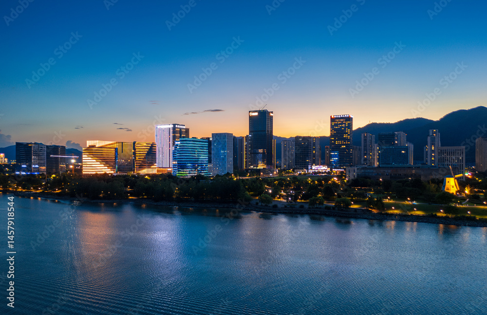 Fototapeta premium Central Business District, Lushan New District, Fuyang District, Hangzhou, China