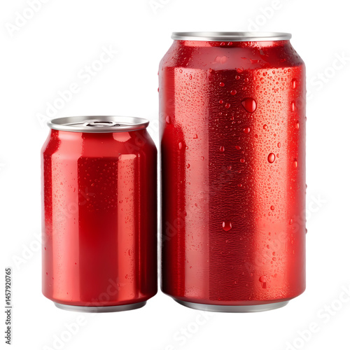 Two Red Aluminum Soda Cans: A Refreshing Image