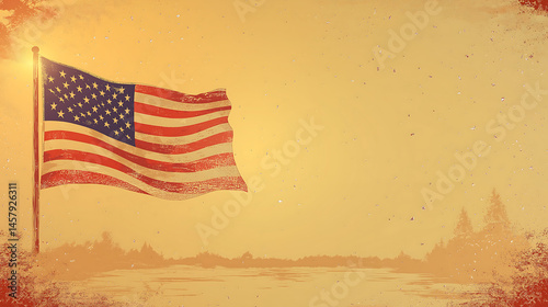 american flag banner for independence day