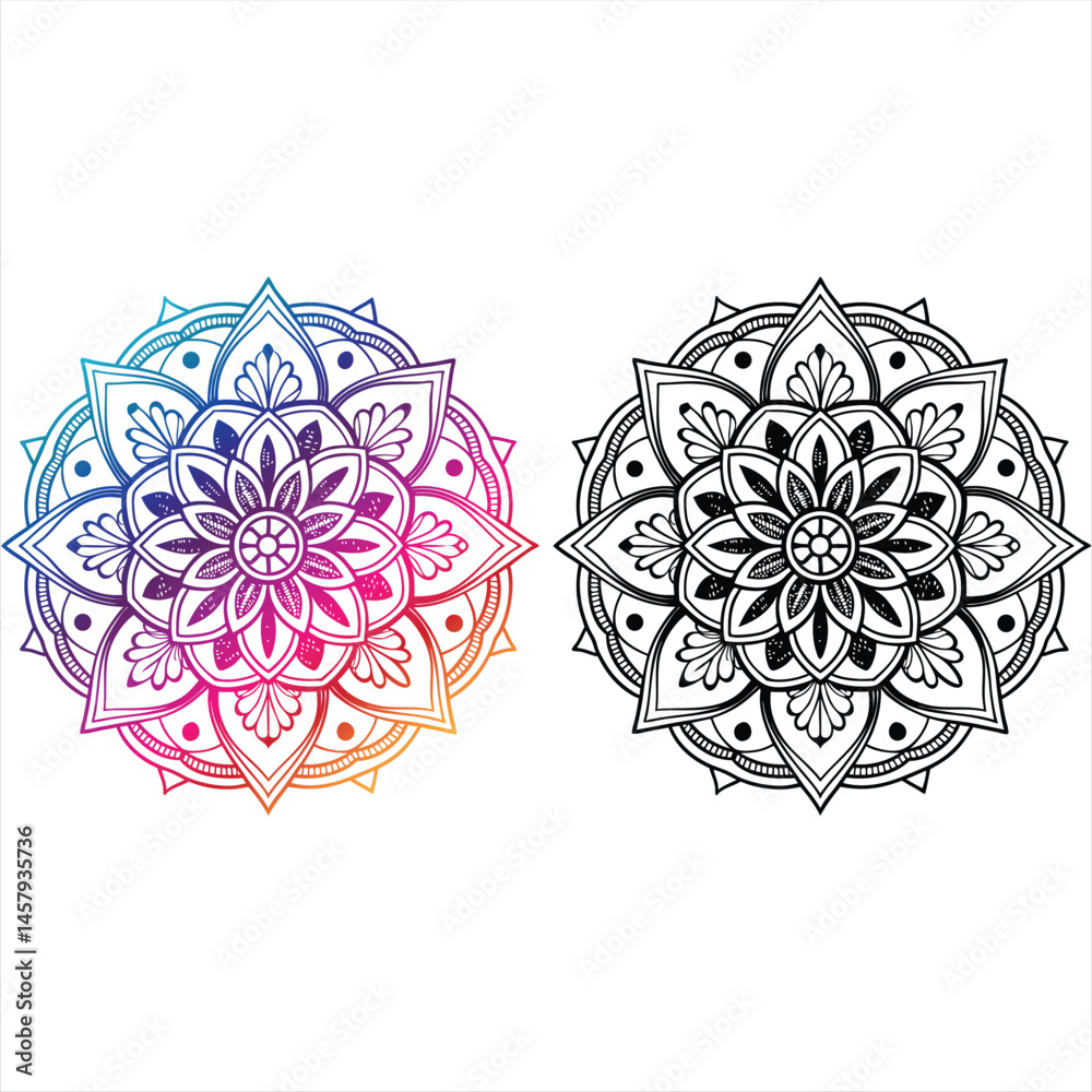 Mandala Colorida arte Vetorial Premium para Inspiração e Criatividade