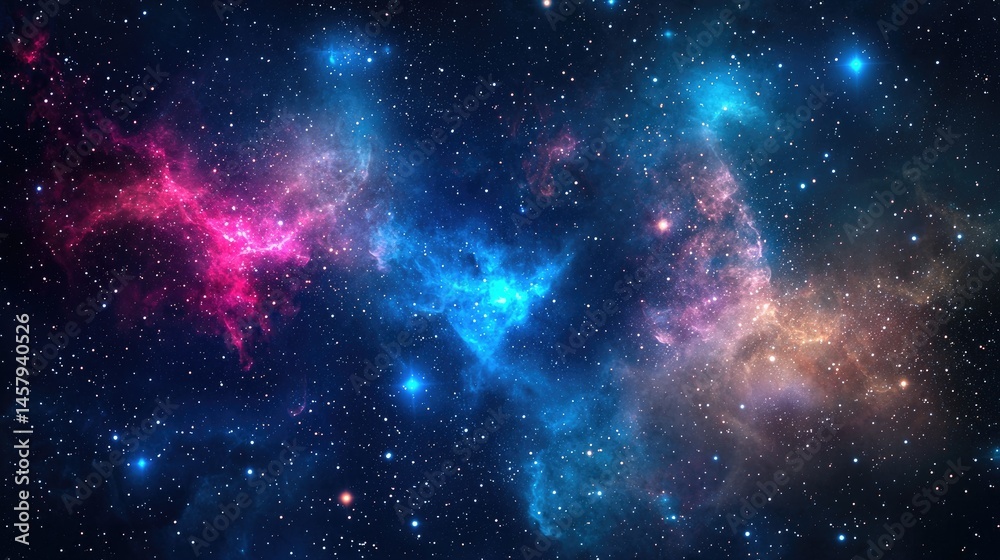 Colorful nebulae and stars across the vast cosmos. Colorful nebulae and stars across the vast cosmos.