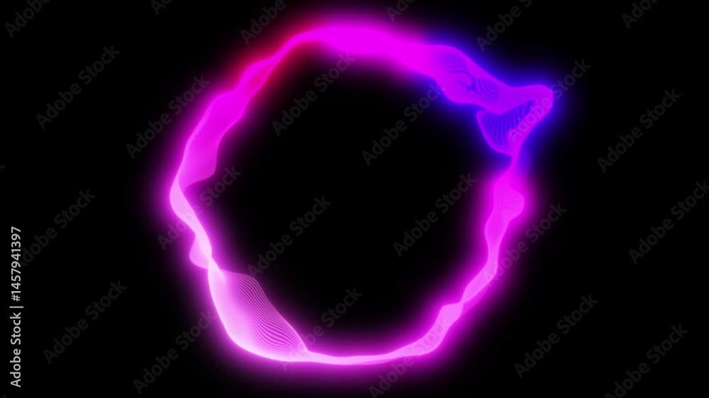 A vibrant neon purple, red, and blue loop with smooth glowing lines on a dark background, ideal for video projects, graphic designs, looping animations, and motion graphics