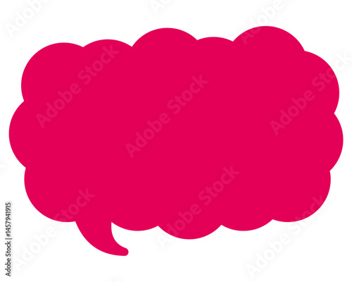 シンプルなカラーの吹き出し　細長い雲形