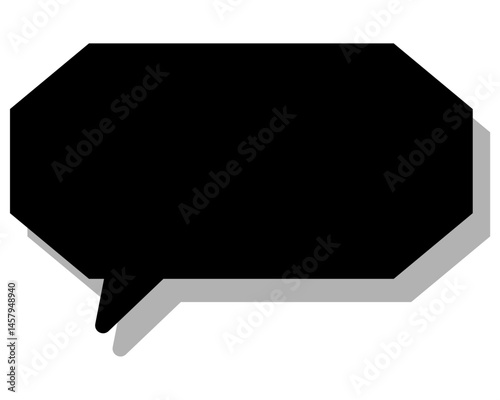 シンプルなカラーの吹き出し　細長い雲形