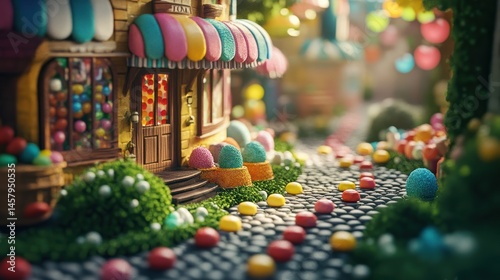 Wallpaper Mural Whimsical Candy Shop in a Fantasy Town with Colorful Treats and Festive Vibe Torontodigital.ca