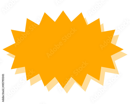 シンプルなカラーの吹き出し　細長いギザギザした形