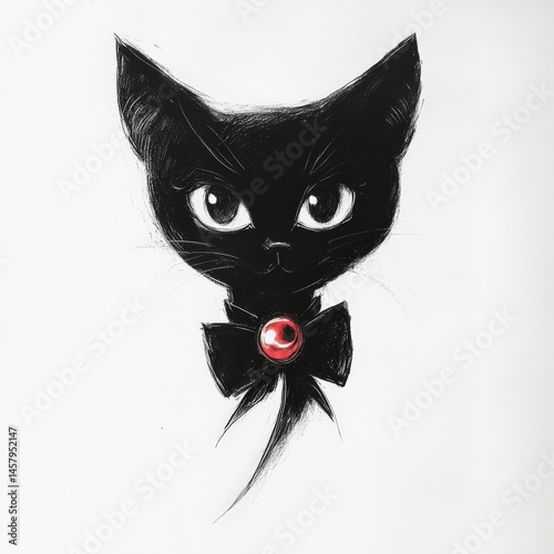 chat, animal, chaton, vecteur, animal de compagnie, joli, dessin animé, illustration, felidae, domestique, art, noir, yeux, mammifère, dessin, fourrure