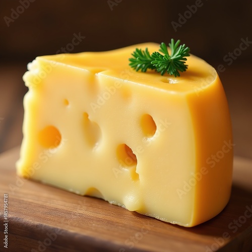 Close-up of Cheese Slice, Savory Texture, National Cheese Day Delight photo