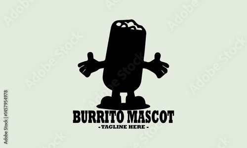 Retro cartoon funny burritos characters mascot vector illustration and logo mascot burritos characters design