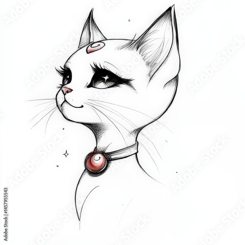 chat, animal, chaton, vecteur, animal de compagnie, joli, dessin animé, illustration, felidae, domestique, art, noir, yeux, mammifère, dessin, fourrure