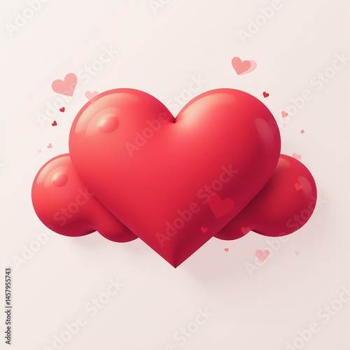 Romantic cloud-shaped icon for Valentine's Day