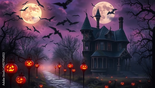 Vibrant Halloween Art Landscape