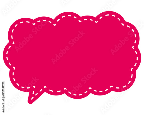 シンプルなカラーの吹き出し　細長い雲形