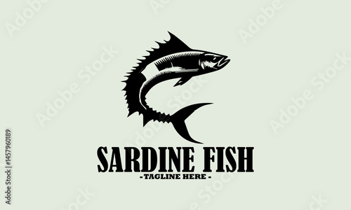 illustration sketch of sardine clean white background, sardine fish illustration vector design and sardine fish logo icon