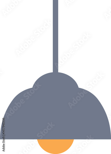 Glowing lamp on ceiling vector illustration