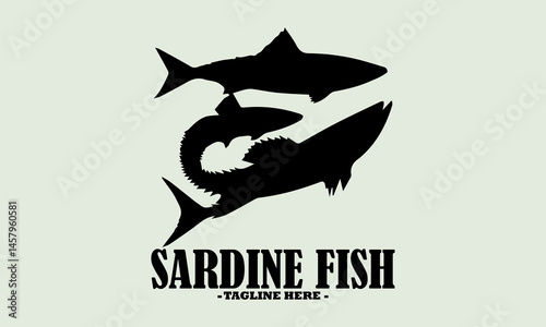 illustration sketch of sardine clean white background, sardine fish illustration vector design and sardine fish logo icon
