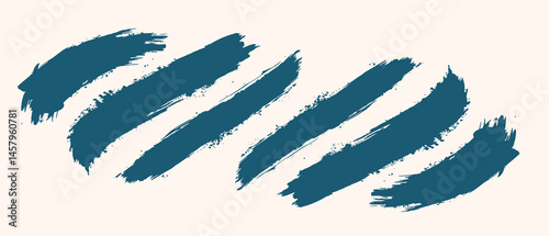 Brush line set. Vector calligraphy paint strokes. Vintage Chinese brushstrokes collection. Straight long hand drawn stripes background. Abstract black ink grungy lines, borders, emphasis underlines