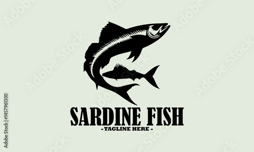 illustration sketch of sardine clean white background, sardine fish illustration vector design and sardine fish logo icon