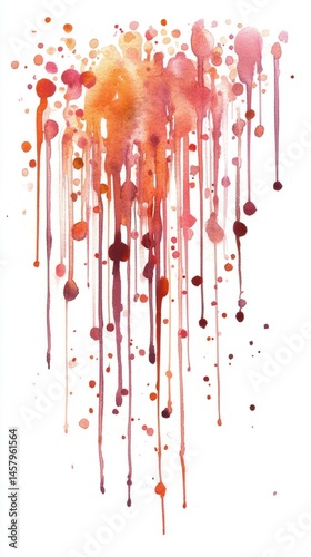 Watercolor Coffee Stain Splash on White Background