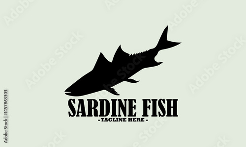 illustration sketch of sardine clean white background, sardine fish illustration vector design and sardine fish logo icon