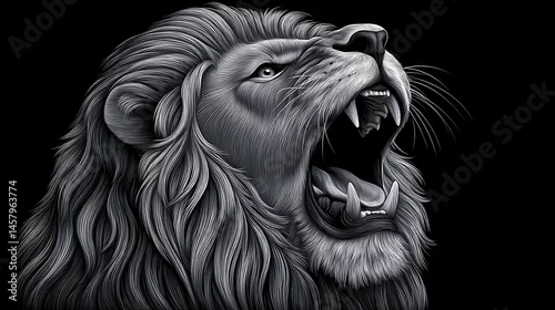Obraz Roaring Lion Majestic King of the Jungle Portrait.