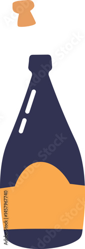 Uncorked bottle of champagne vector illustration
