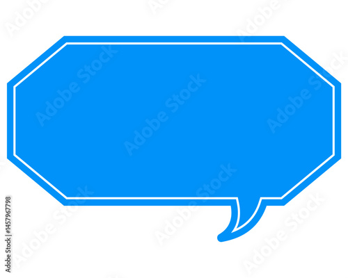 シンプルなカラーの吹き出し　細長い雲形