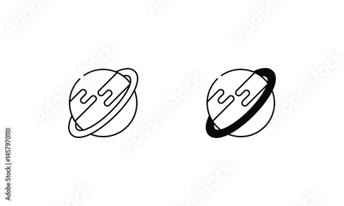Saturn icons set vector stock illustration