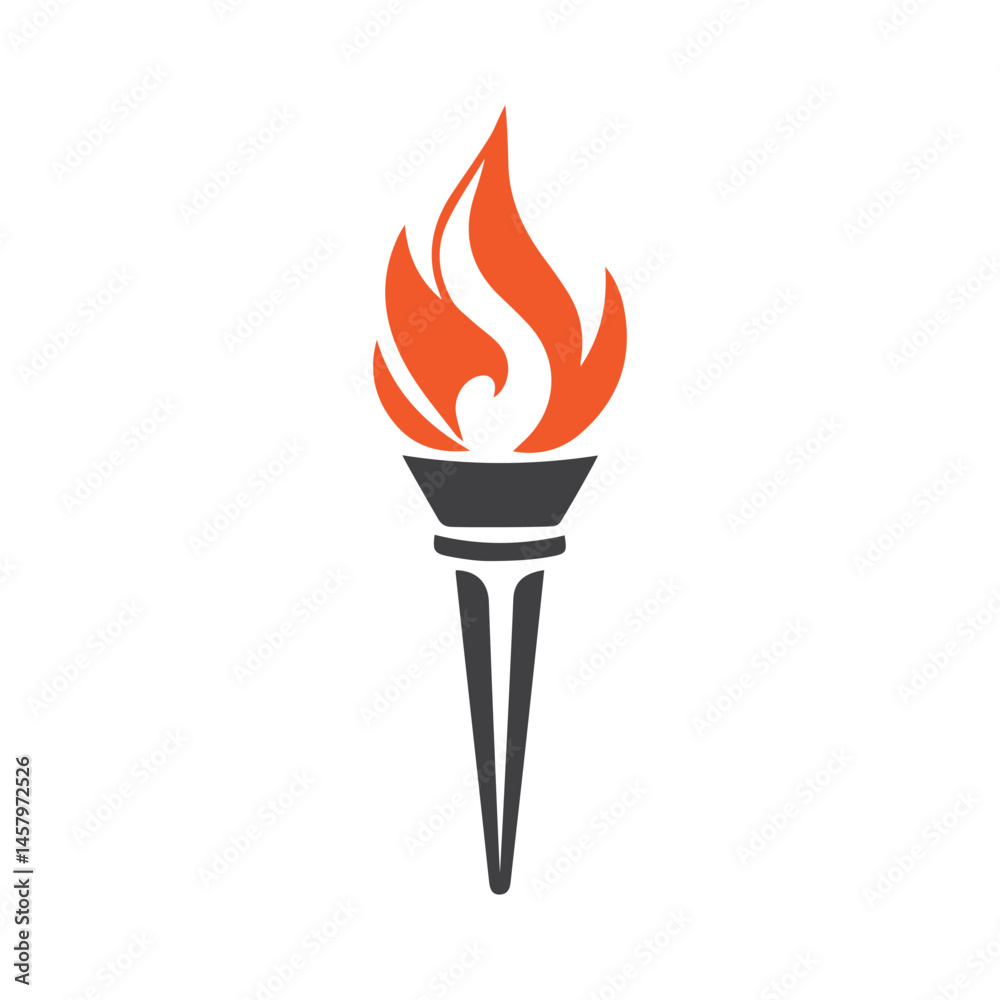 Torch Logo Design Graphic Illustration Torch Logo Design Graphic Illustration