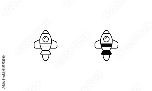 Rocket icons set vector stock illustration