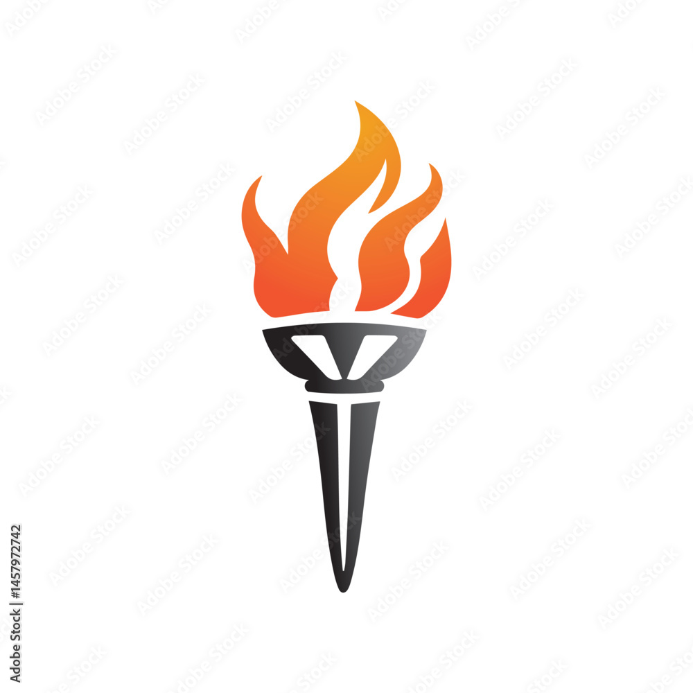 Torch Logo Design Graphic Illustration Torch Logo Design Graphic Illustration
