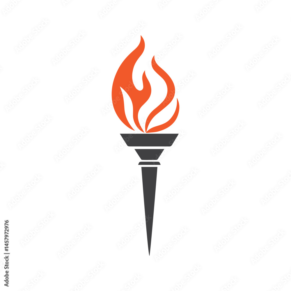 Torch Logo Design Graphic Illustration Torch Logo Design Graphic Illustration