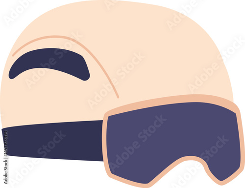 Snowboard hardhat with goggles vector illustration