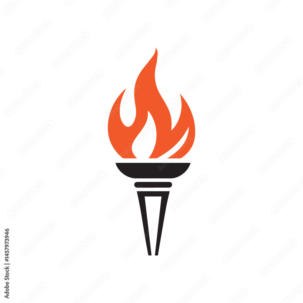 Torch Logo Design Graphic Illustration