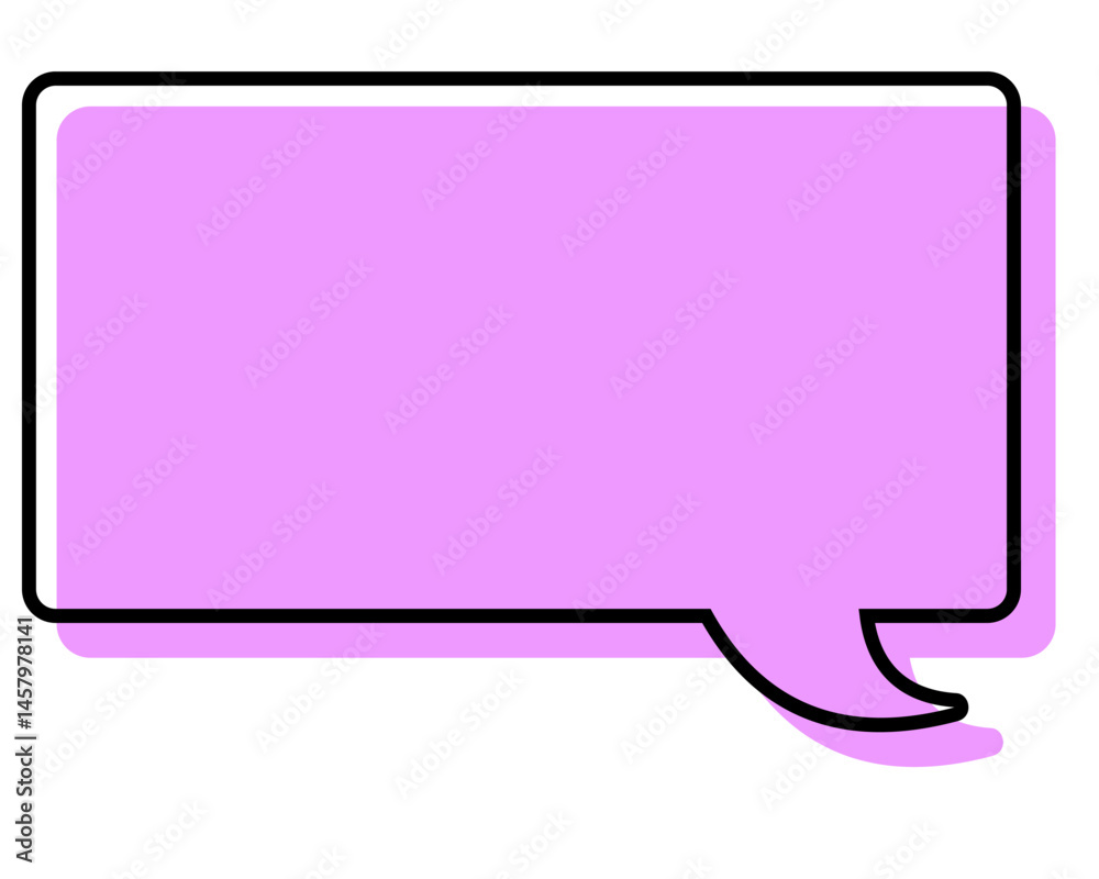 Naklejka premium シンプルな線がずれた吹き出し 四角形