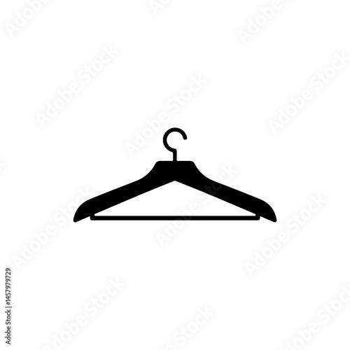 Coat hanger black silhouette vector illustration on white background