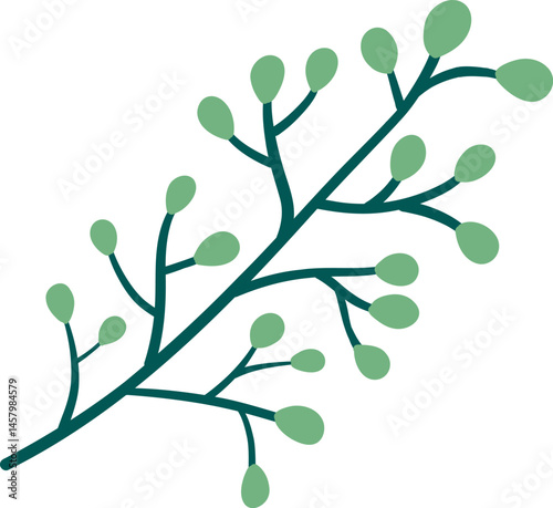 Slim vertical leaf design with smooth edges, ideal for clean nature patterns