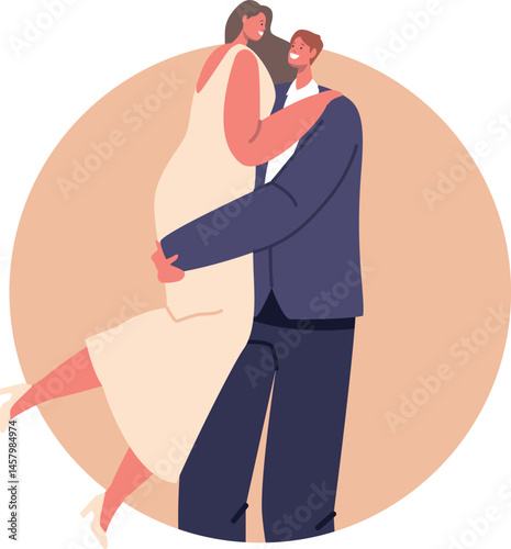 Romantic bride and groom couple