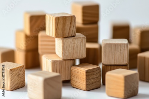 visual metaphor of recruitment and social hierarchy using wooden blocks