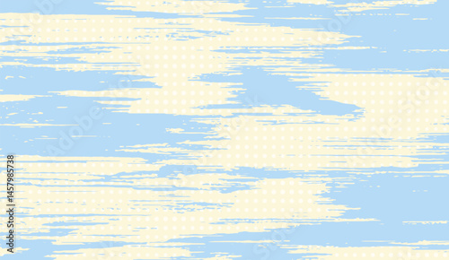 Soft Sky Blue and Cream Brush Stroke Textured Background with Subtle Dot Pattern for Modern Design Elements and Artistic Applications in Vector Format