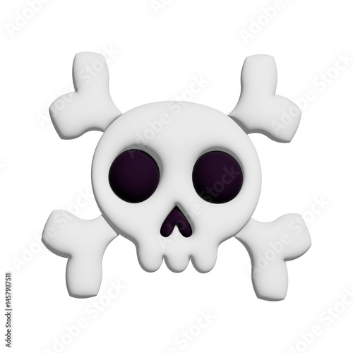 3d render of a jolly roger pirate flag