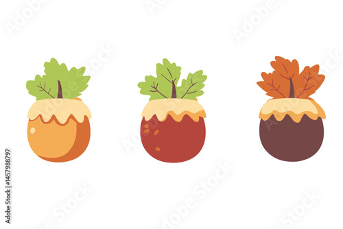 acorn with leaves
