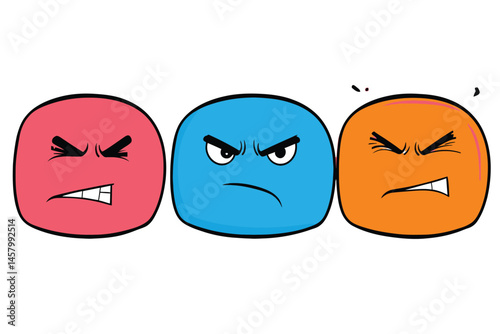 vector illustration of two faces